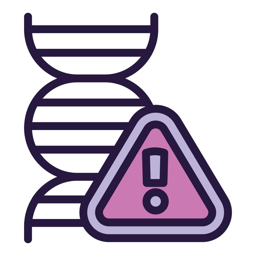 vector de contorno de icono de ADN de atención. laboratorio genetico