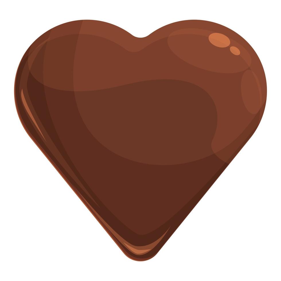 vector de dibujos animados de icono de corazón de chocolate. caramelo de cacao