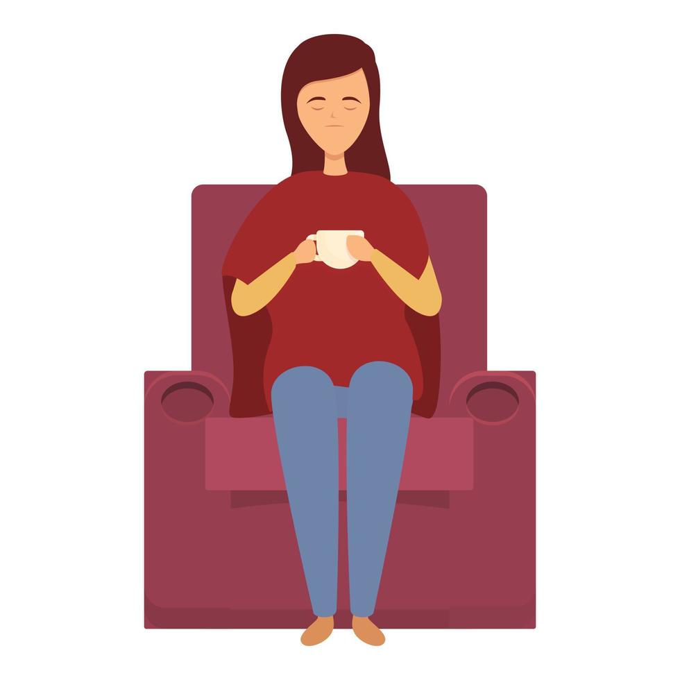 Drinking tea stress reduction icon cartoon vector. Economy body vector