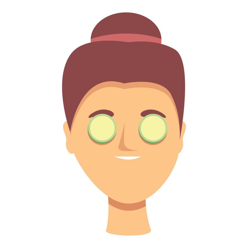 vector de dibujos animados de icono de máscara de ojos de pepino. masaje facial