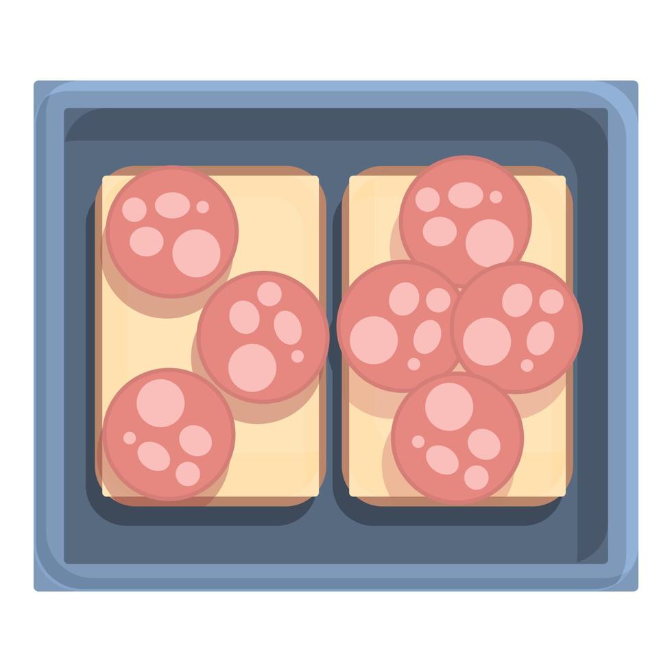 Sausage sandwich icon cartoon vector. Lunch box vector