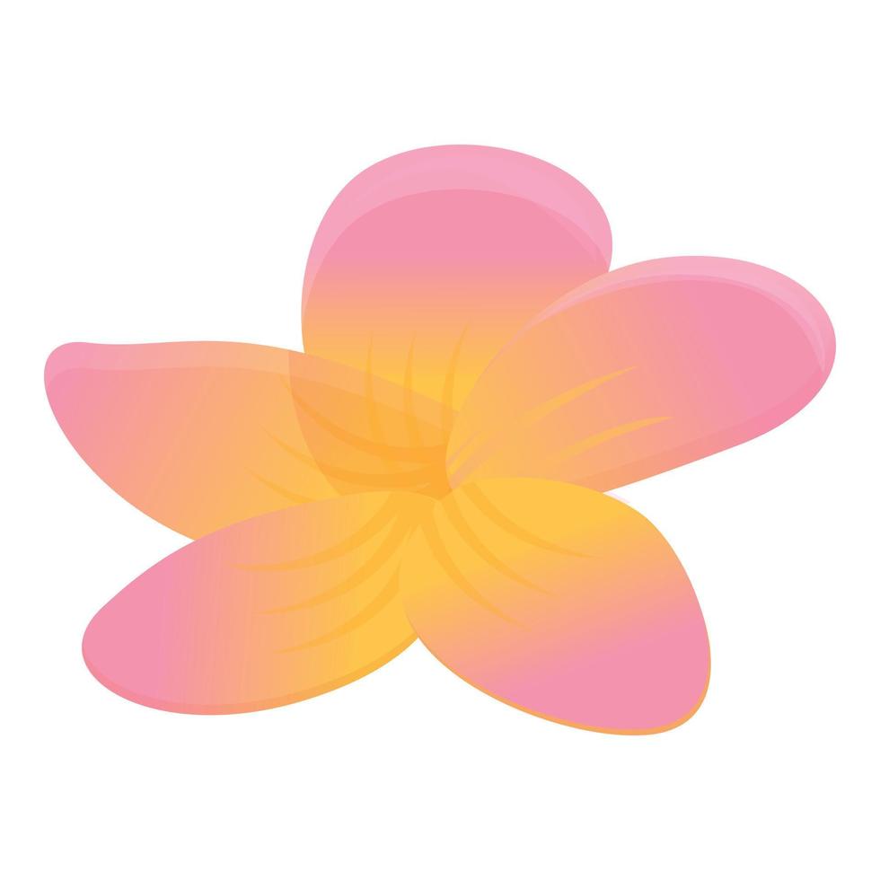 Plumeria aloha icon, cartoon style vector