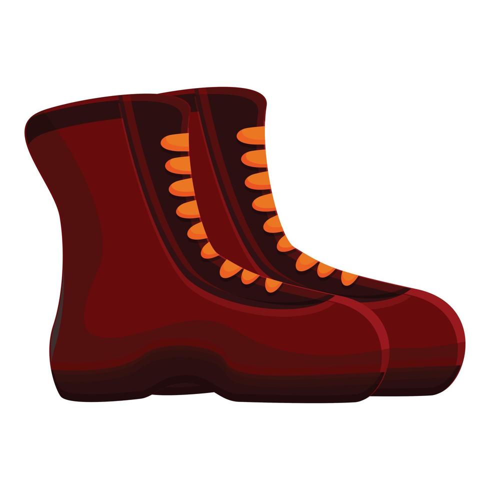 Trekking boots icon, cartoon style vector