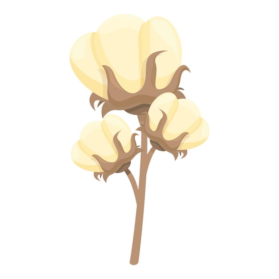 Soft cotton icon cartoon vector. Organic flower vector