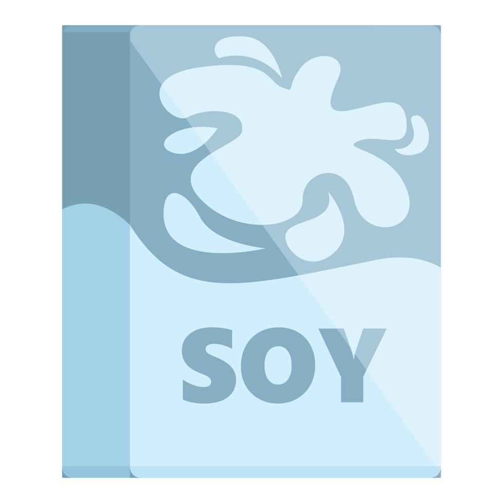 vector de dibujos animados de icono de paquete de leche de soja. comida estevia