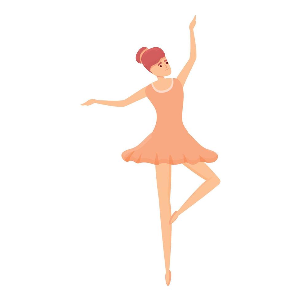 icono de baile de bailarina, estilo de dibujos animados vector