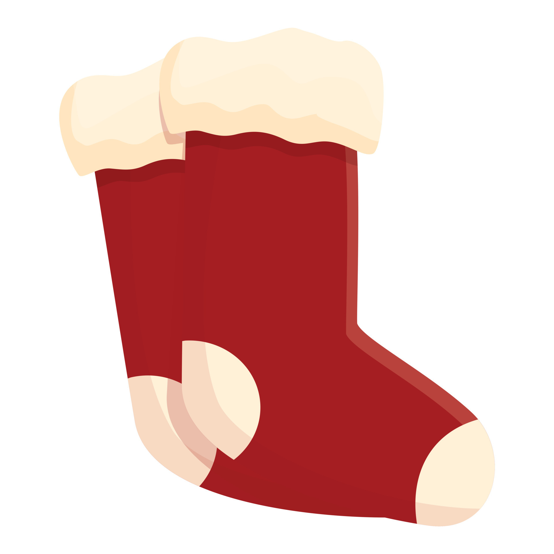 Red wool sock icon cartoon vector. Winter foot 14317525 Vector Art at ...