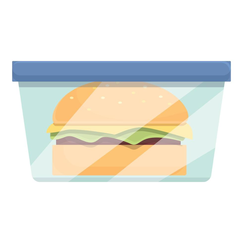 vector de dibujos animados de icono de caja de hamburguesa. bocadillo de comida