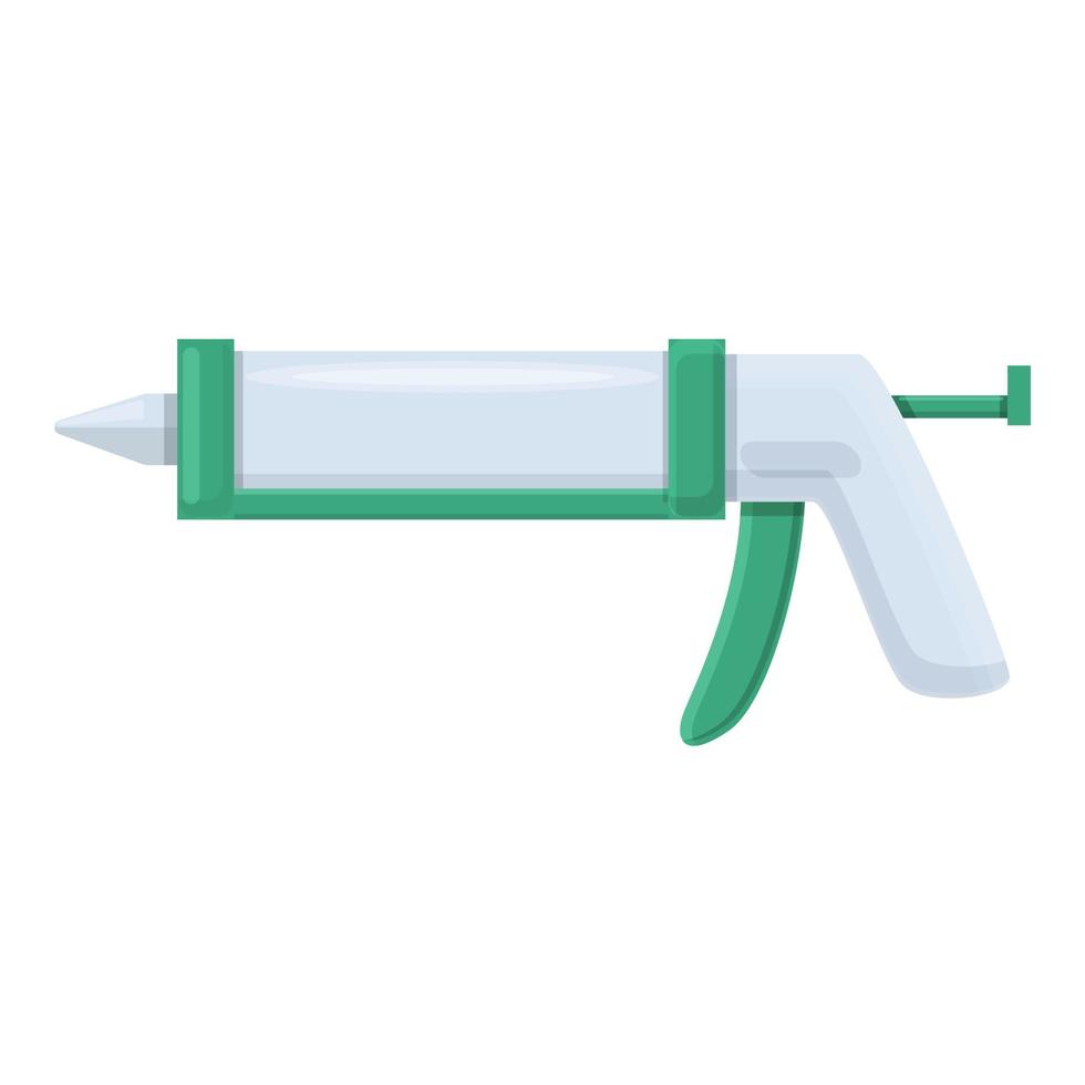 Work silicone caulk gun icon, cartoon style vector
