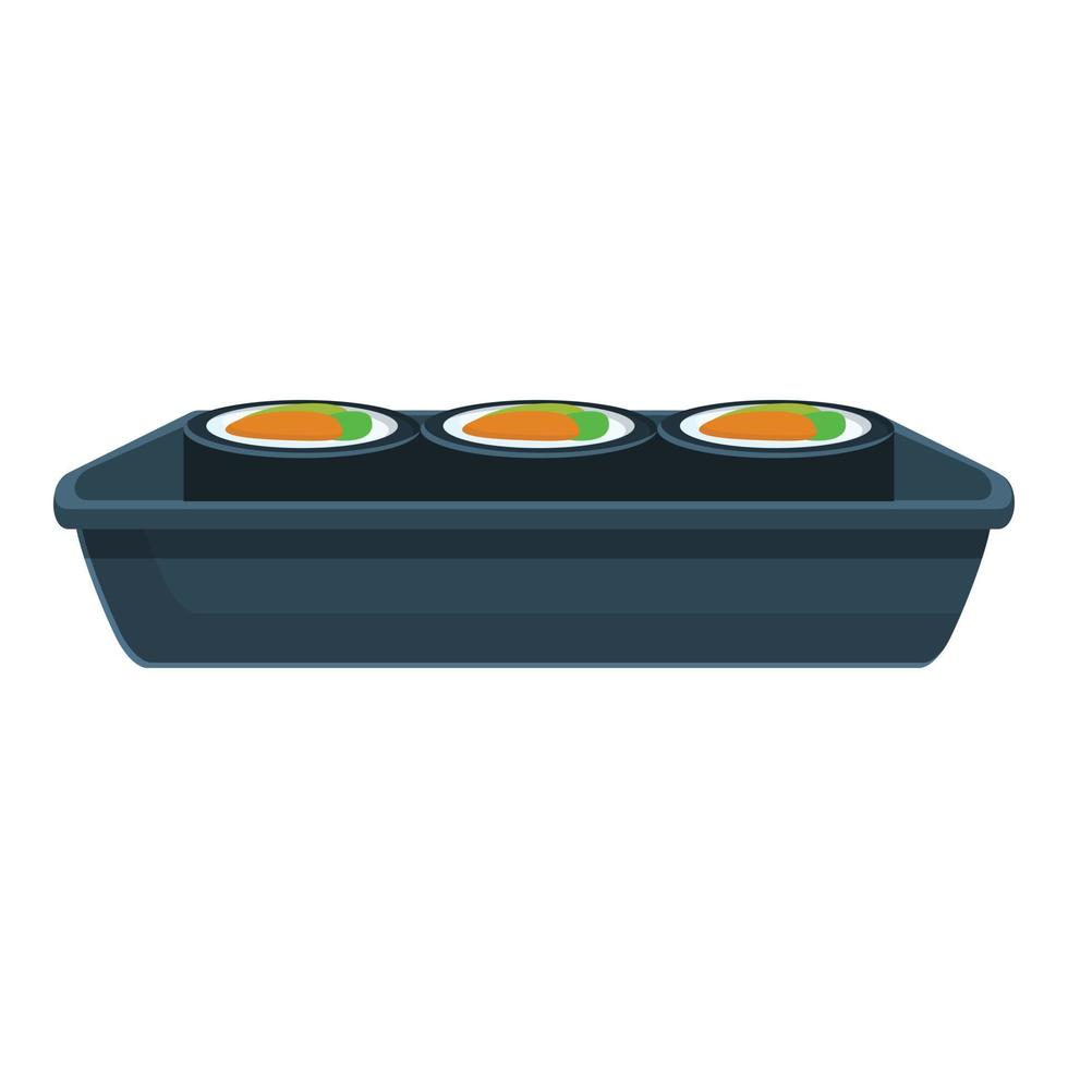 Box of korean rolls icon, cartoon style vector