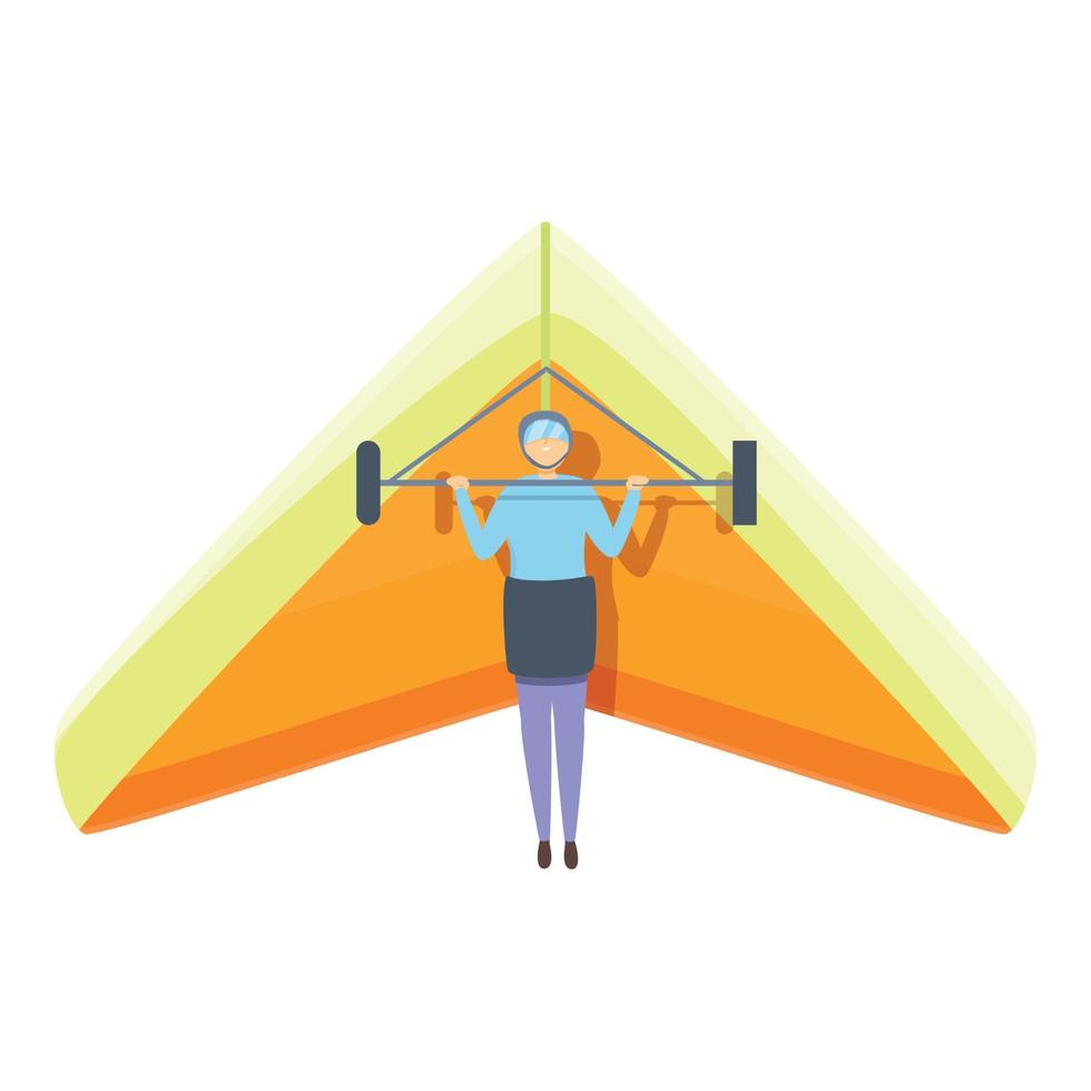 Transport hang glider icon, cartoon style vector