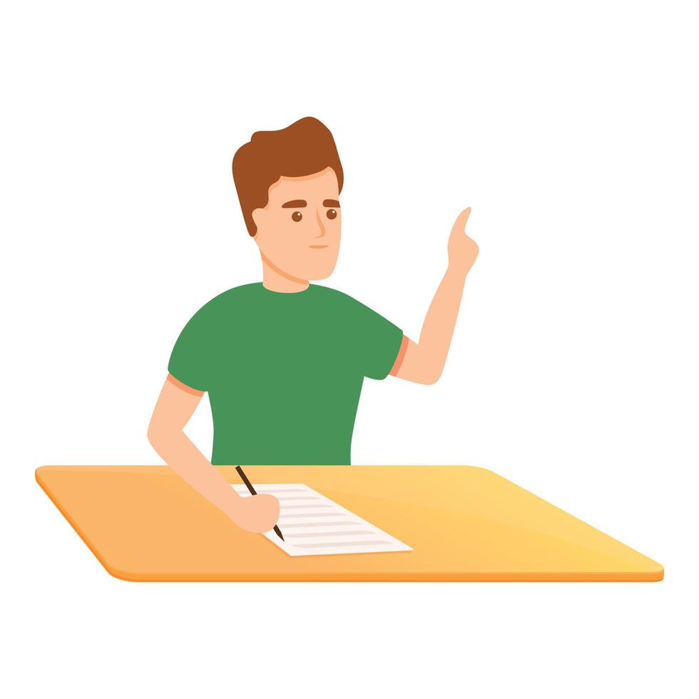 Add school test icon, cartoon style vector