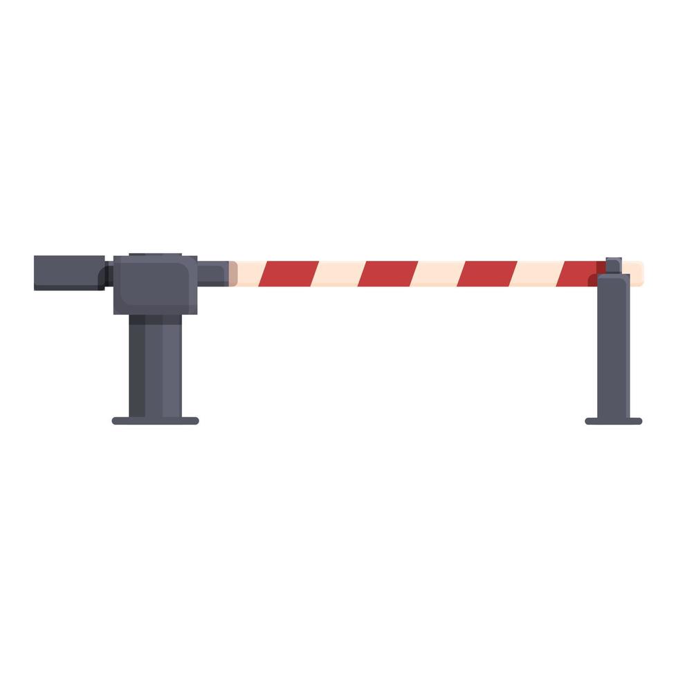 Crossroad barrier icon cartoon vector. Train rail vector