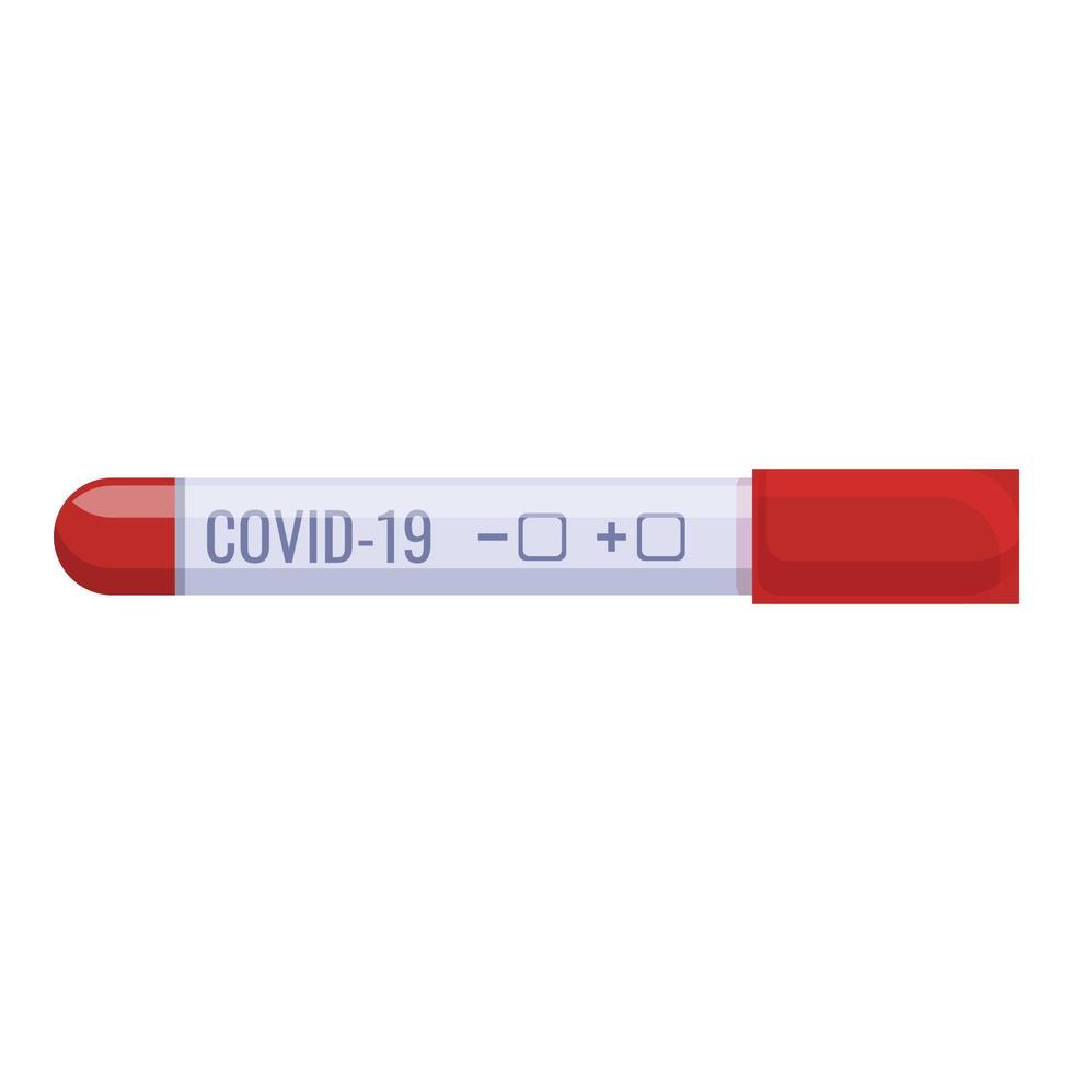 Covid test lab icon, cartoon style vector