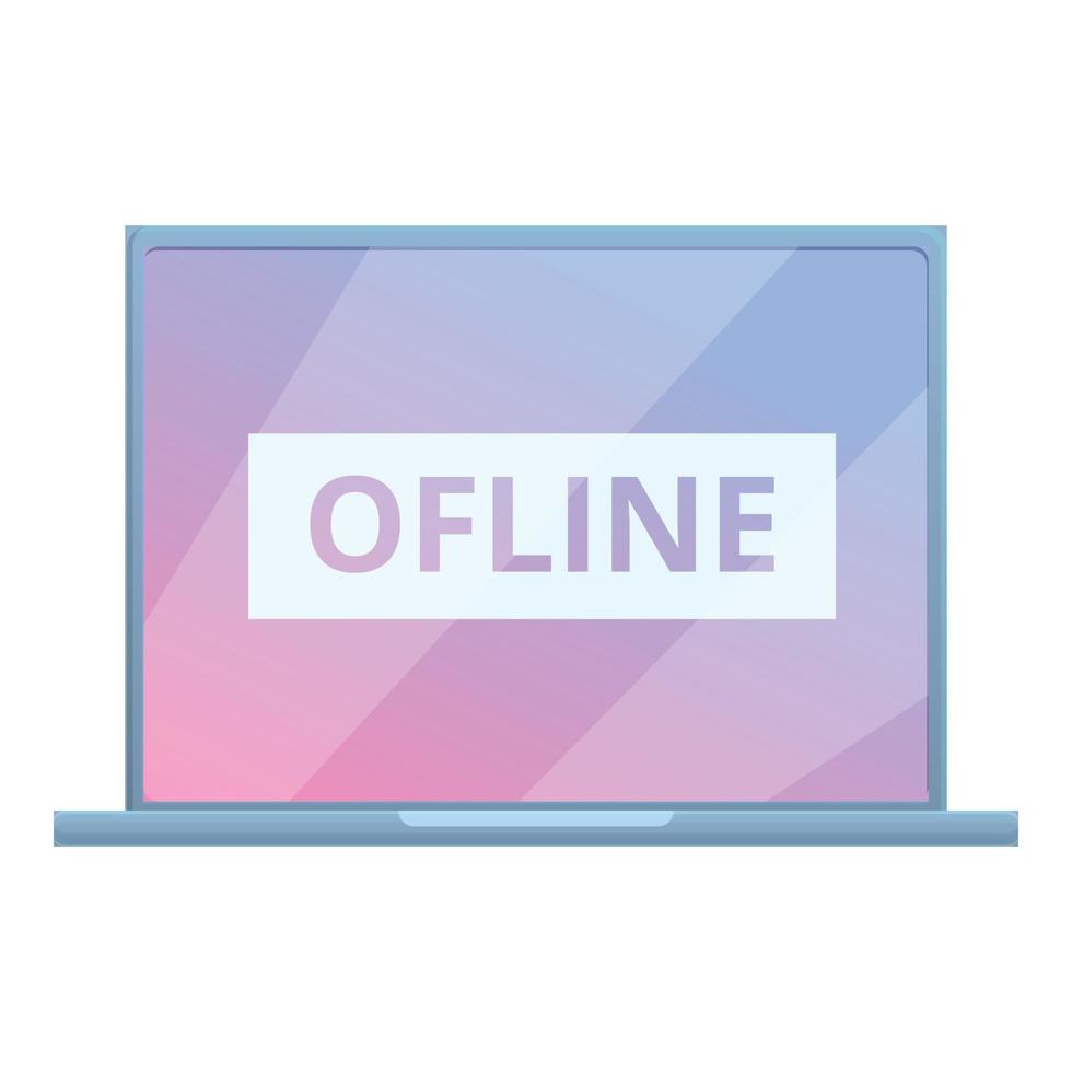 Digital detoxing laptop icon, cartoon style vector