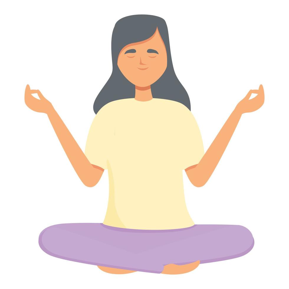 Peace zen icon cartoon vector. Woman relax vector