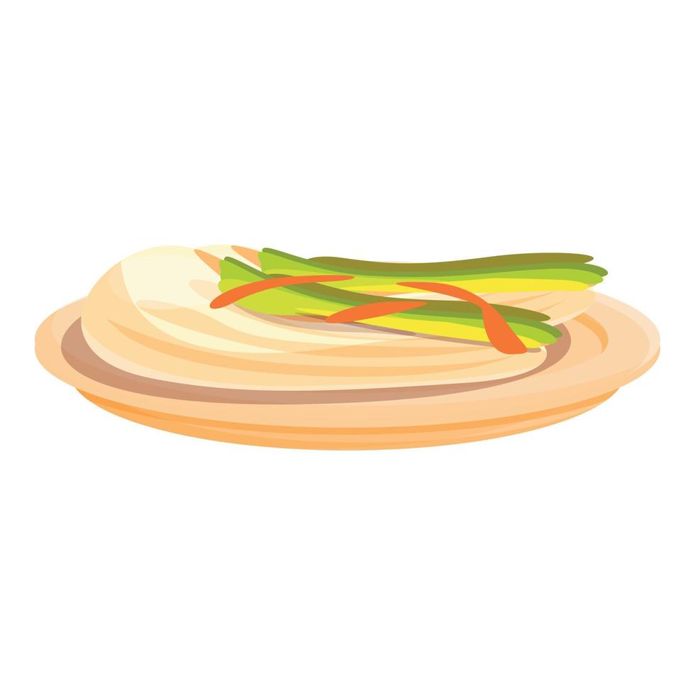 Korean meal icon, cartoon style vector