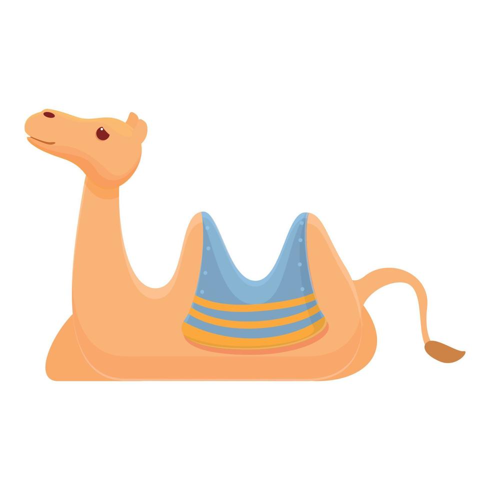 Relax camel icon, cartoon style vector