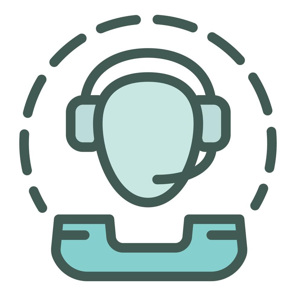 Call center icon outline vector. Work operator vector