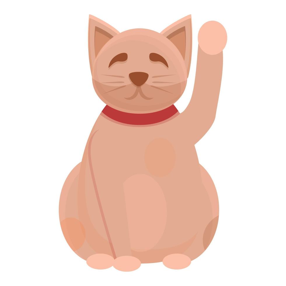 buen icono de gato afortunado, estilo de dibujos animados vector