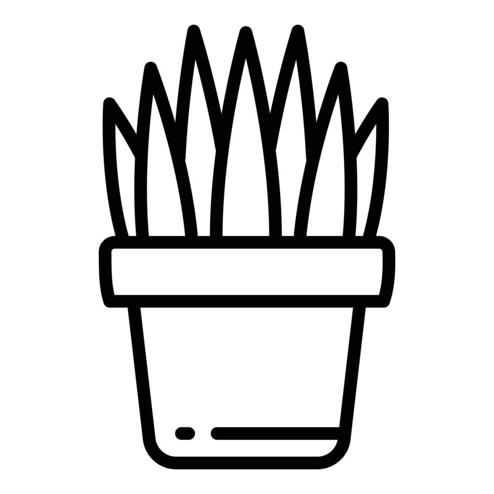 Garden succulent pot icon, outline style vector