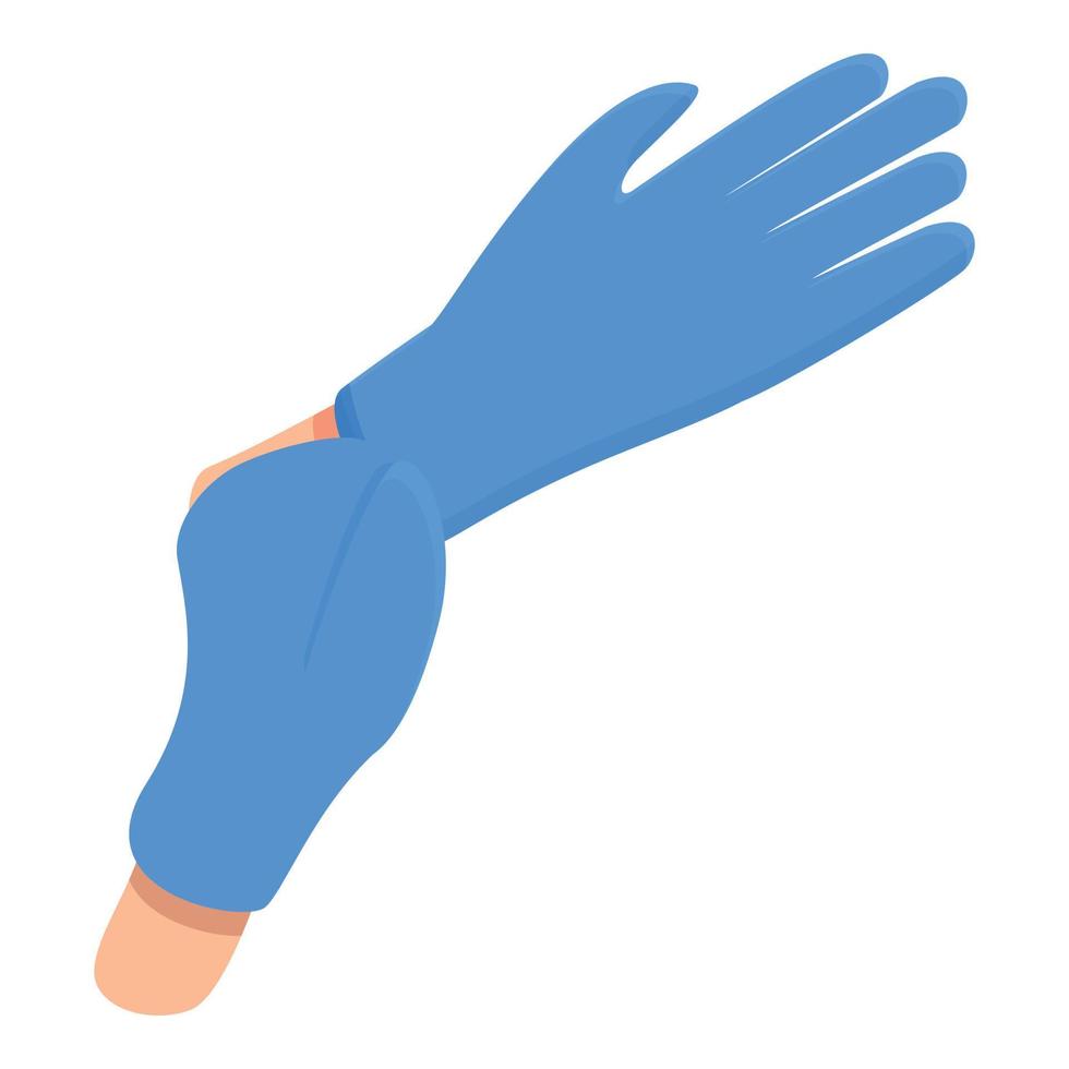 Prevention medical gloves icon, cartoon style vector