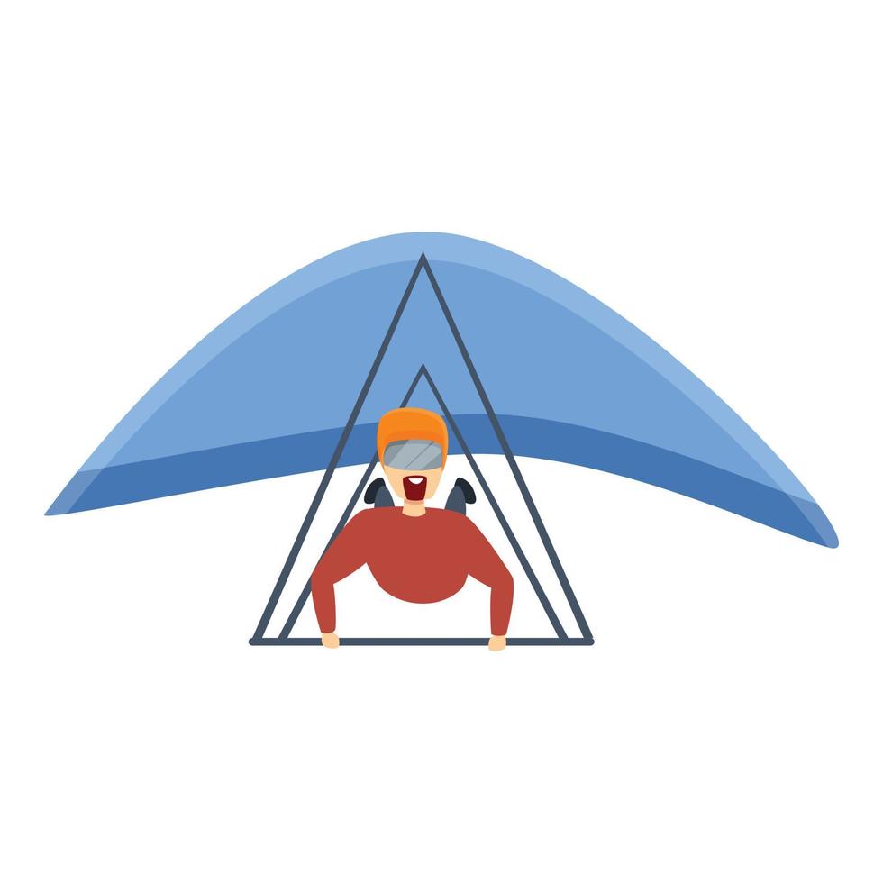 Sport hang glider icon, cartoon style vector