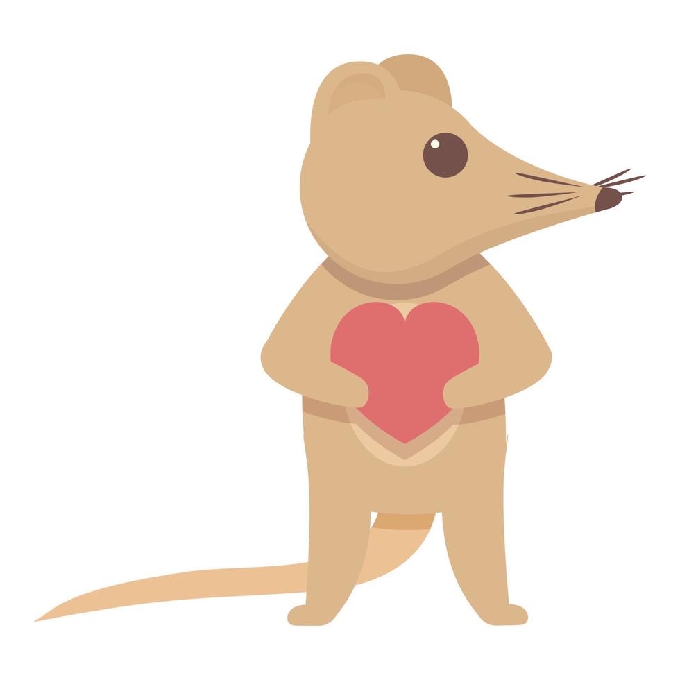 Shrew with heart icon cartoon vector. Farm animal vector