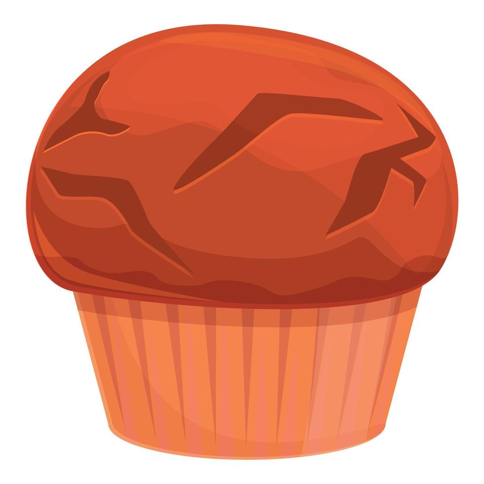 Glaze muffin icon, cartoon and flat style vector