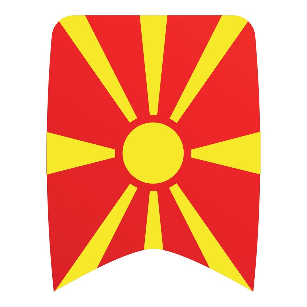 Macedonia flag textile icon cartoon vector. National map vector