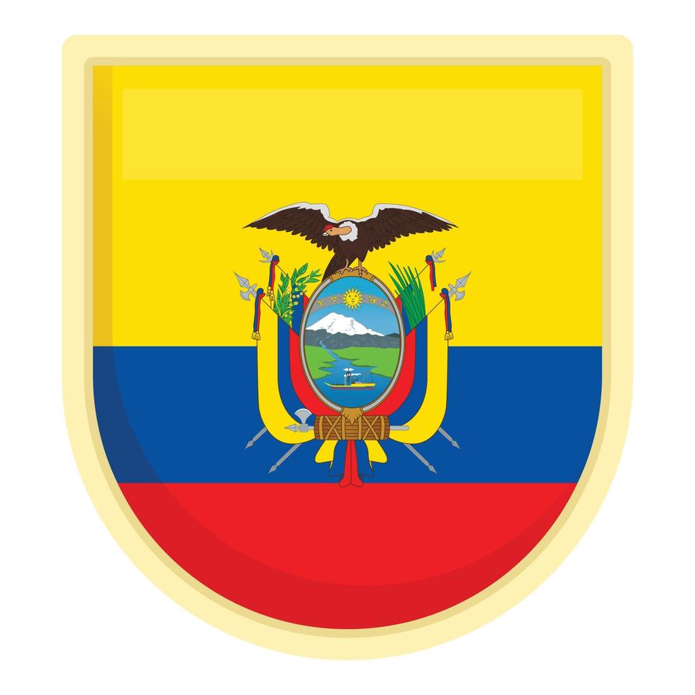 Ecuador emblem icon cartoon vector. Travel culture vector