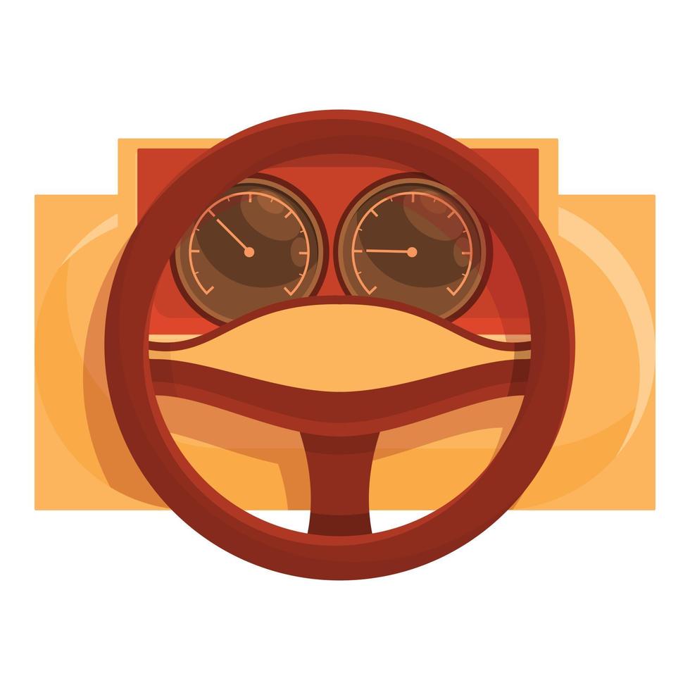 Car retro dashboard icon, cartoon style vector