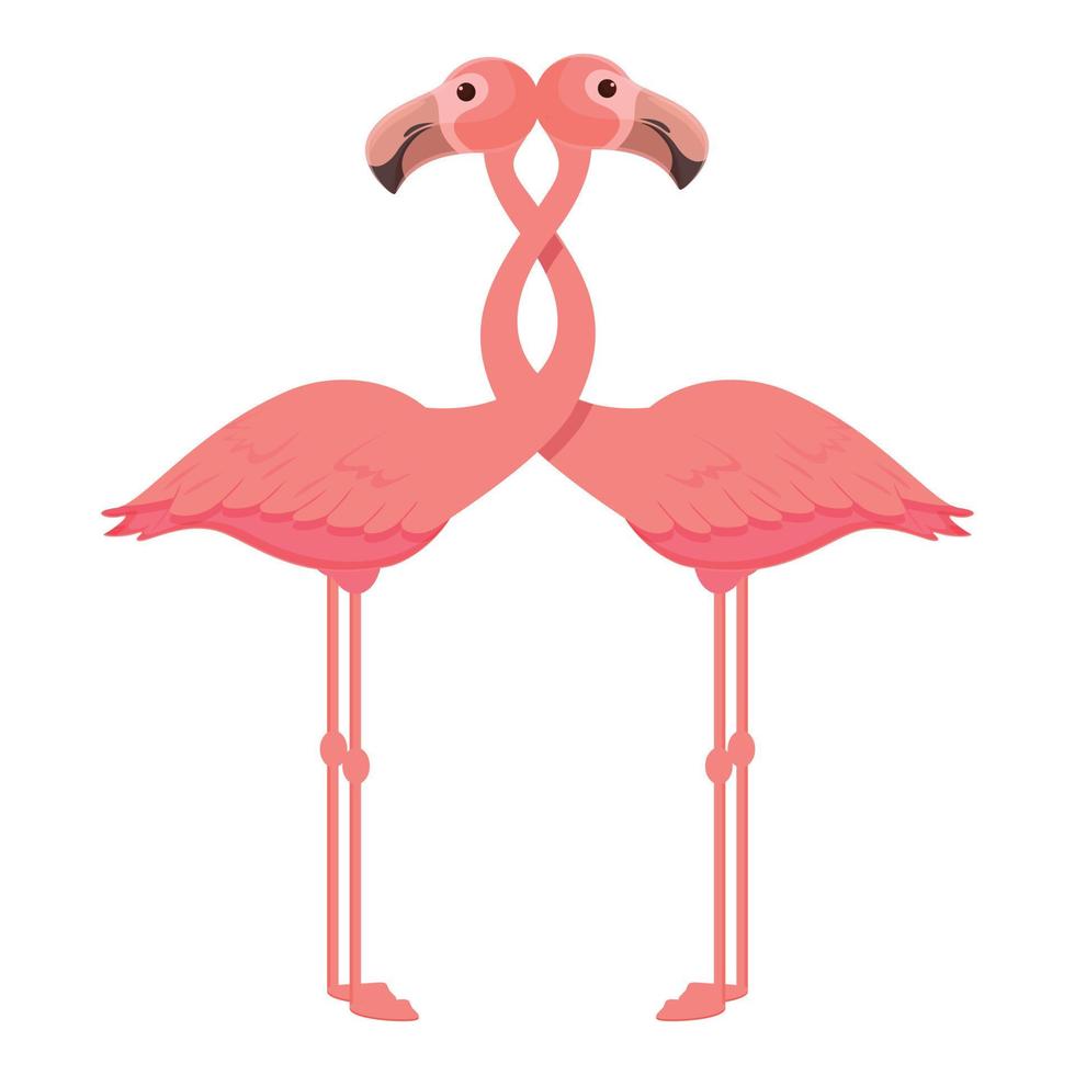 Flamingo couple icon cartoon vector. Tropical bird vector