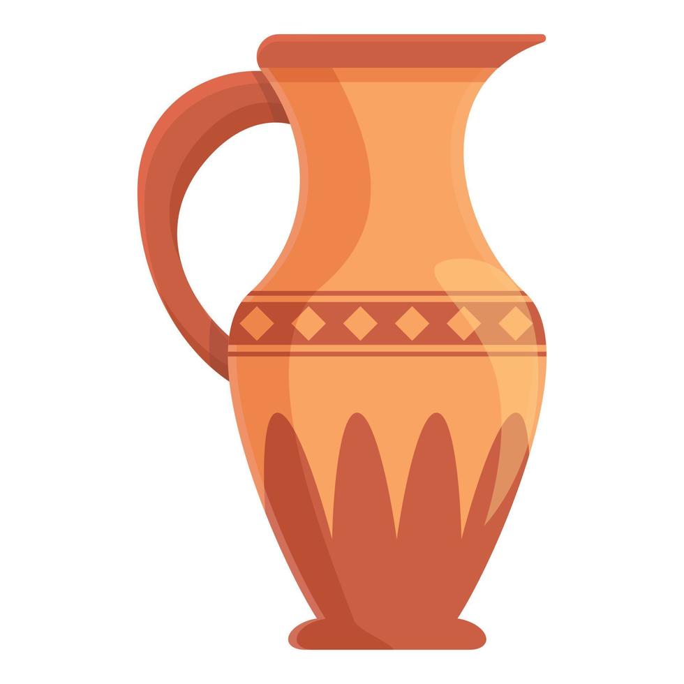 Amphora roman icon, cartoon style vector