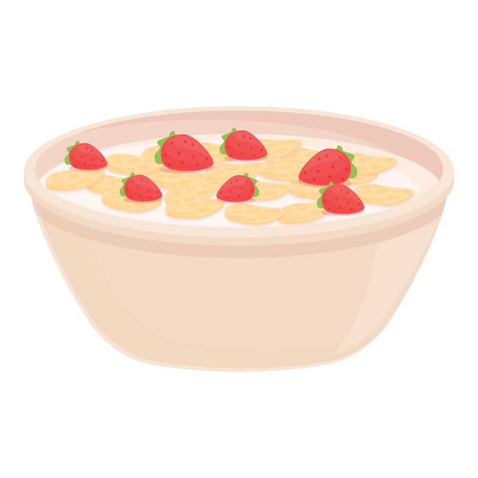 vector de dibujos animados de icono de desayuno de cereales de fruta. maíz con leche