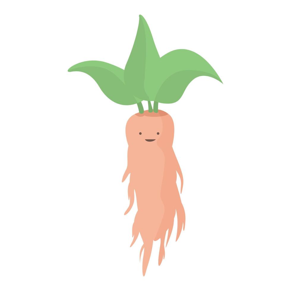 vector de dibujos animados de icono de mandrágora de botánica. raíz mágica