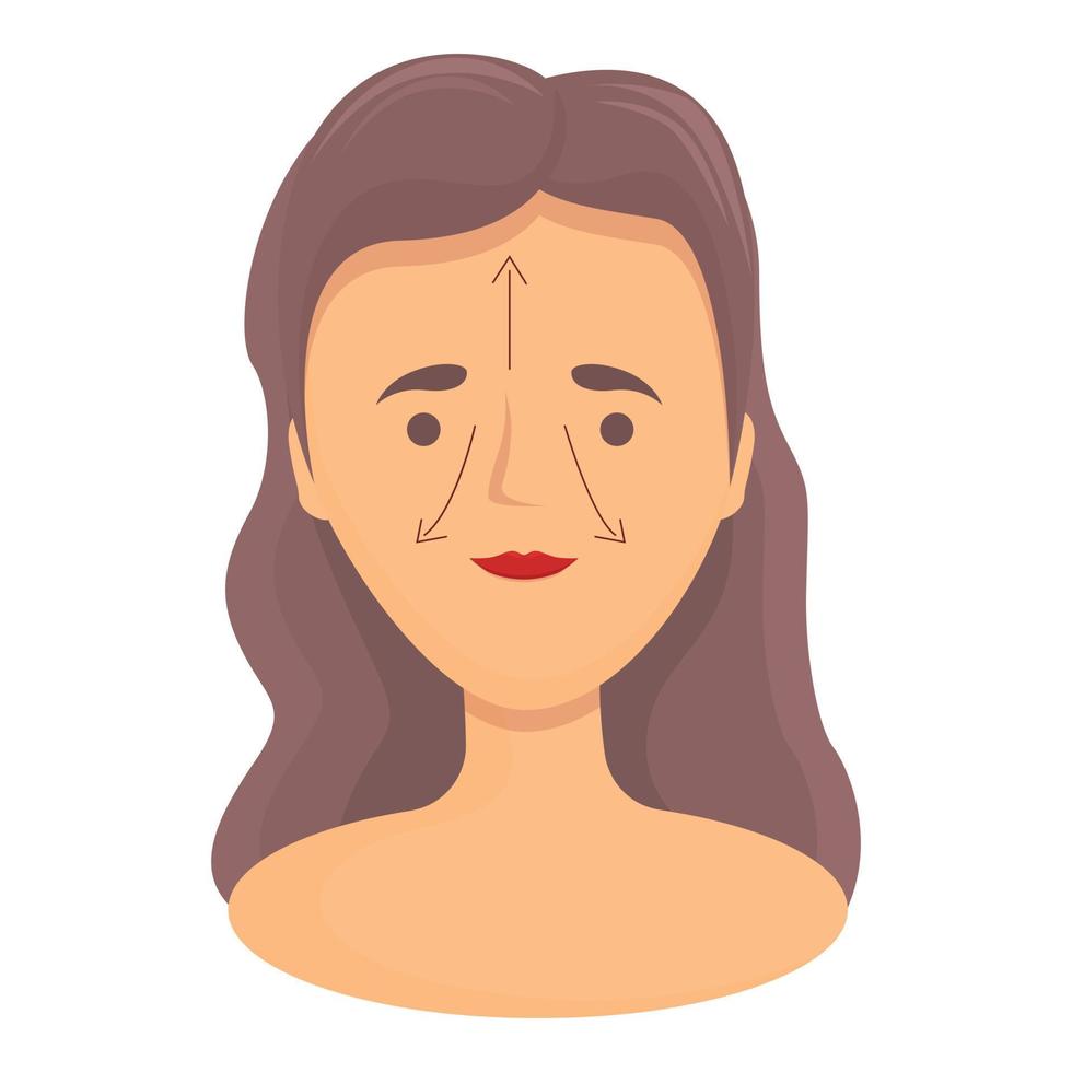 vector de dibujos animados de icono de masaje facial de dirección. piel facial