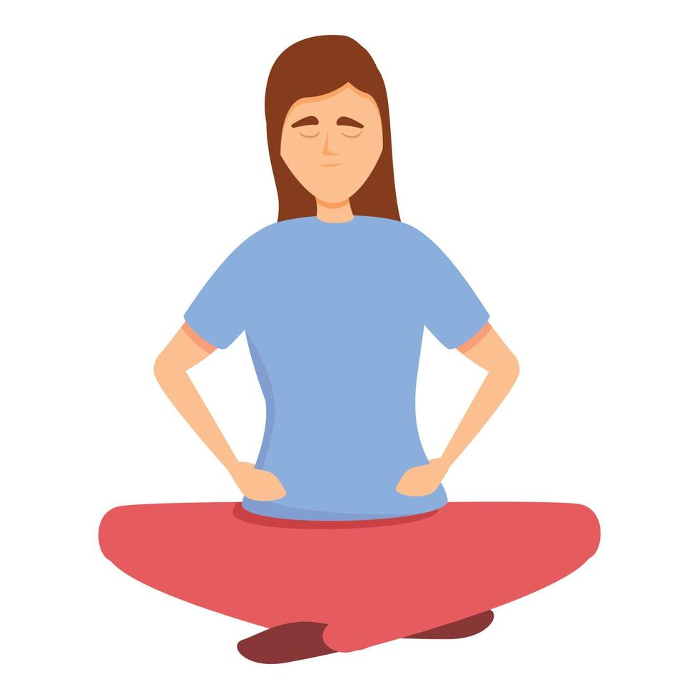 Meditation brainstorming icon, cartoon style vector