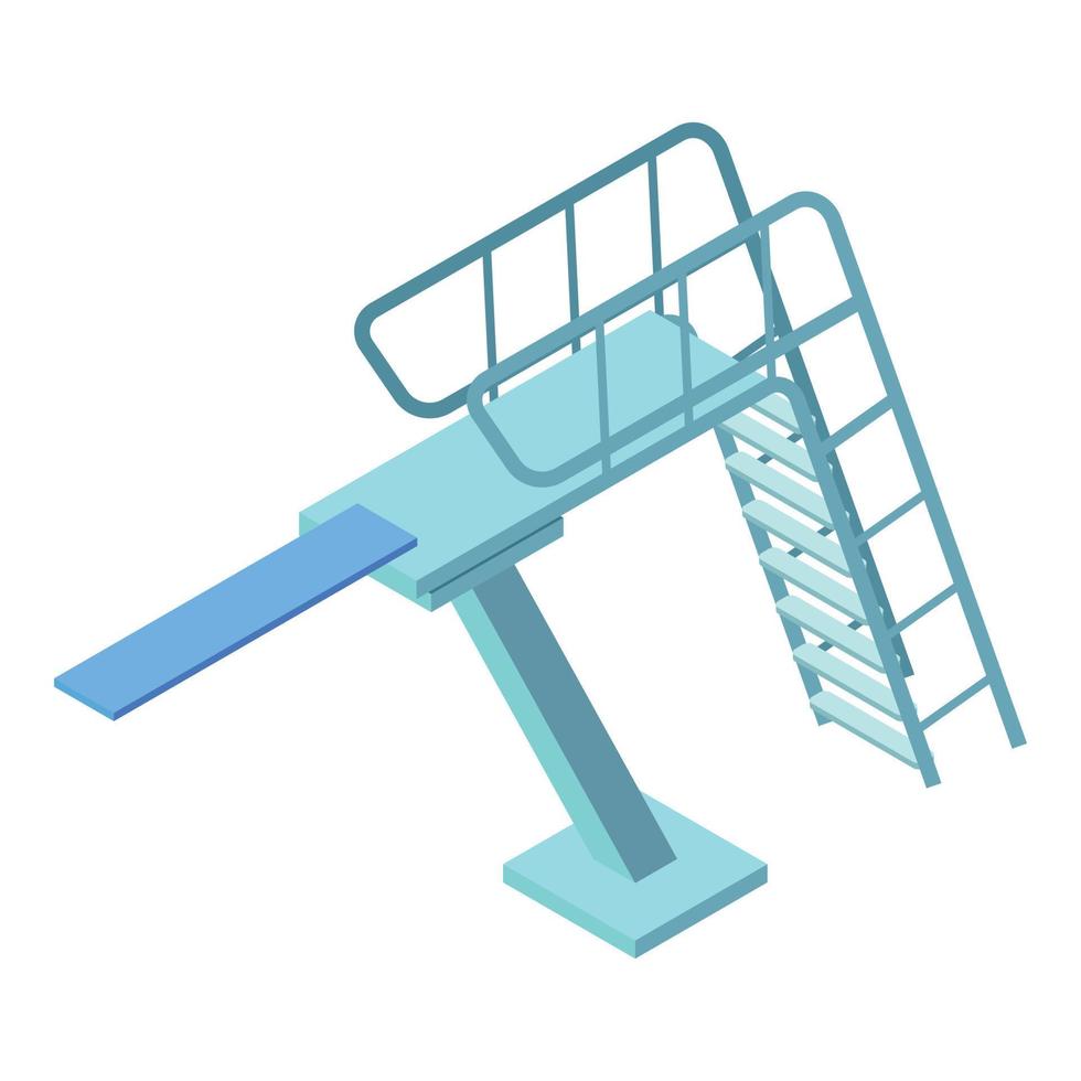 Female diving board icon, isometric style vector