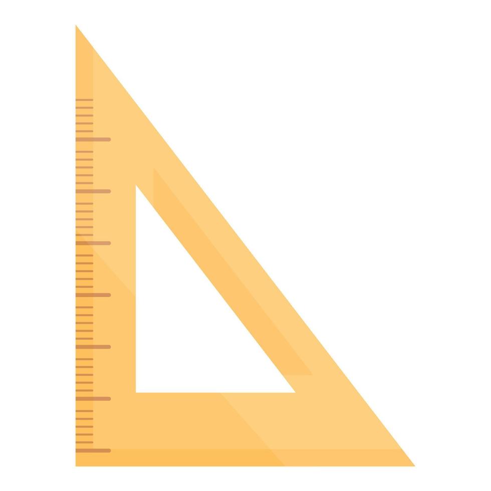 Wood angle ruler icon cartoon vector. Triangle pencil vector