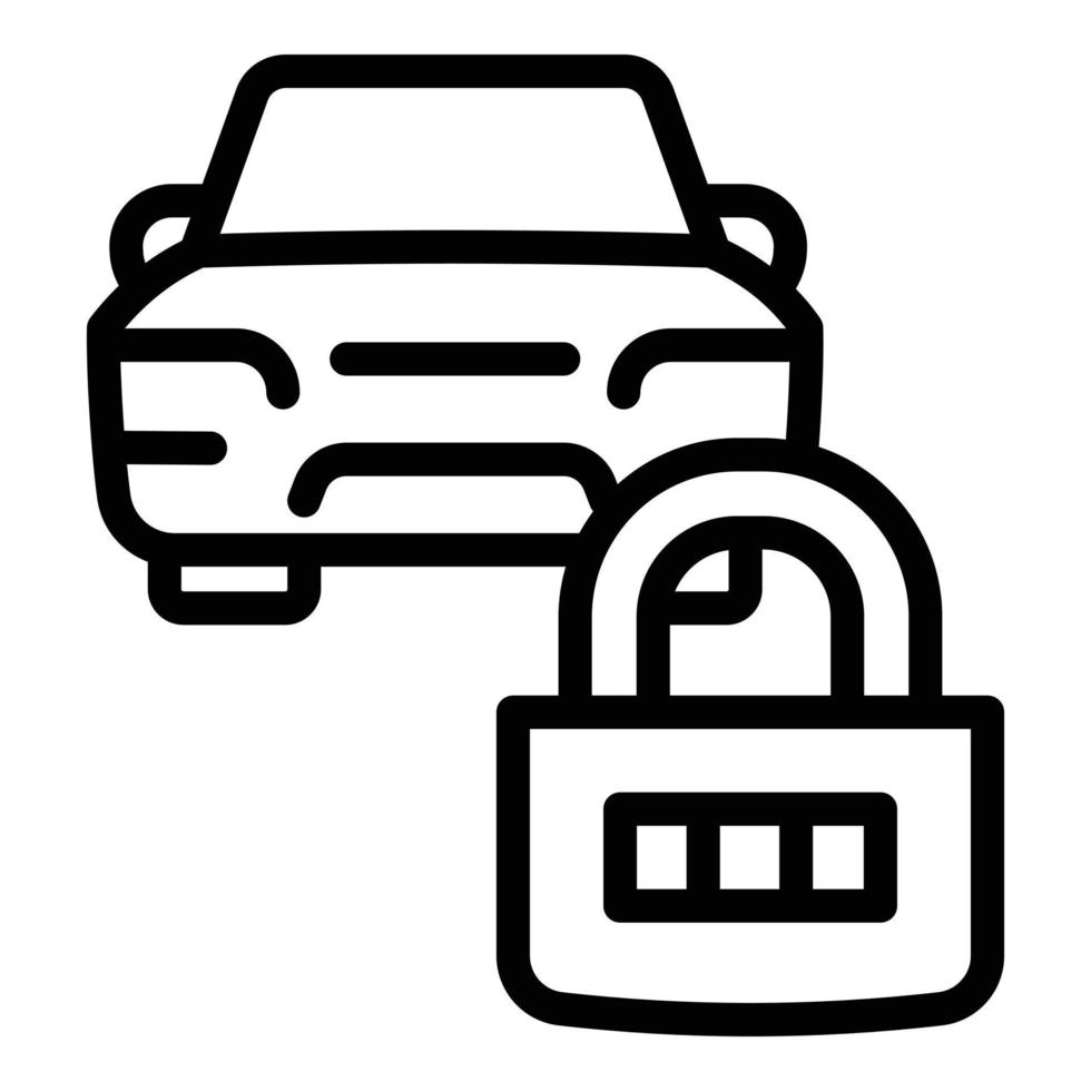 Locked car sharing icon, outline style vector