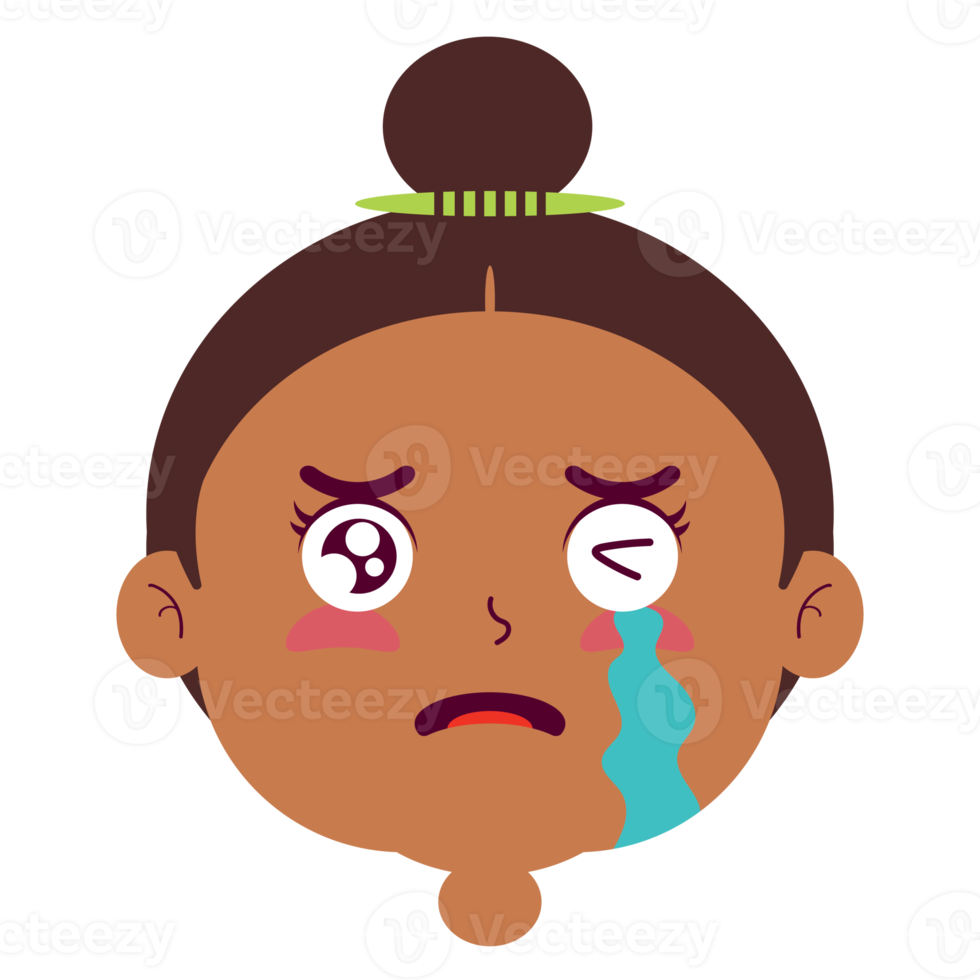 girl crying face cartoon cute png