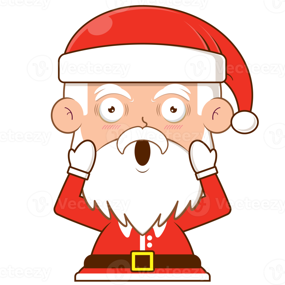 Santa Claus sorpreso viso cartone animato carino png