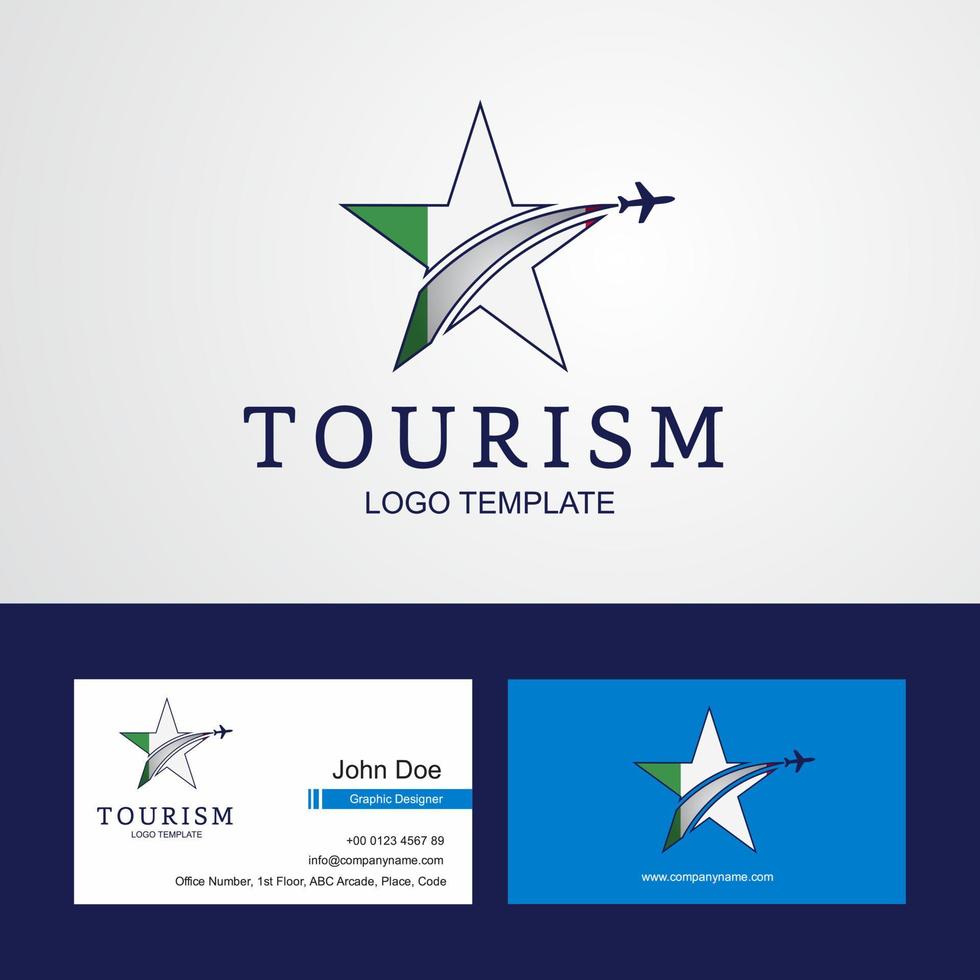 Travel Italy flag Creative Star Logo and Business card design vector