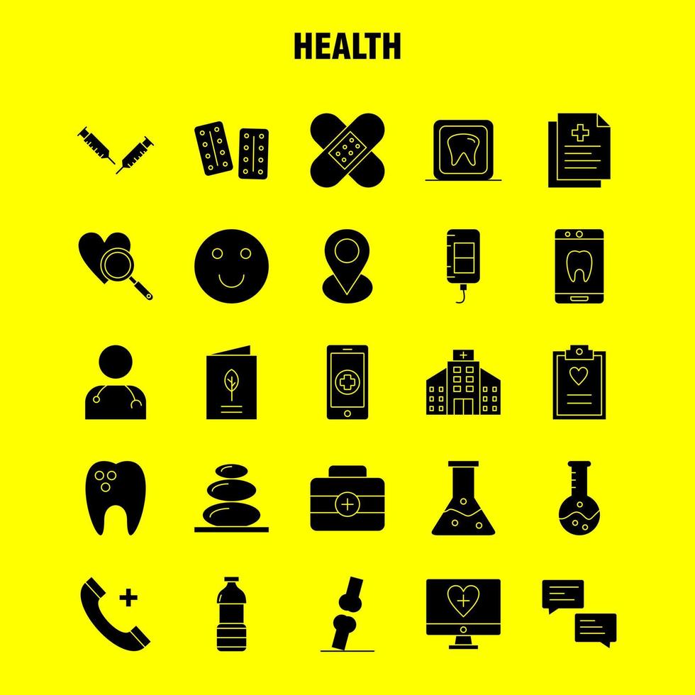 Health Solid Glyph Icon for Web Print and Mobile UXUI Kit Such as Monitor Screen Healthcare Hospital Medical Telephone Phone Emergency Eps 10 Vector