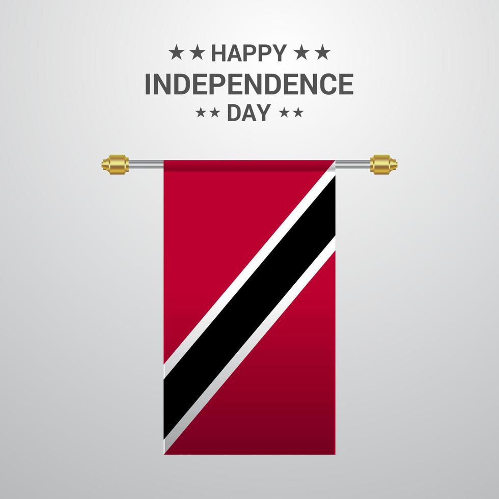 Trinidad and tobago Independence day hanging flag background vector