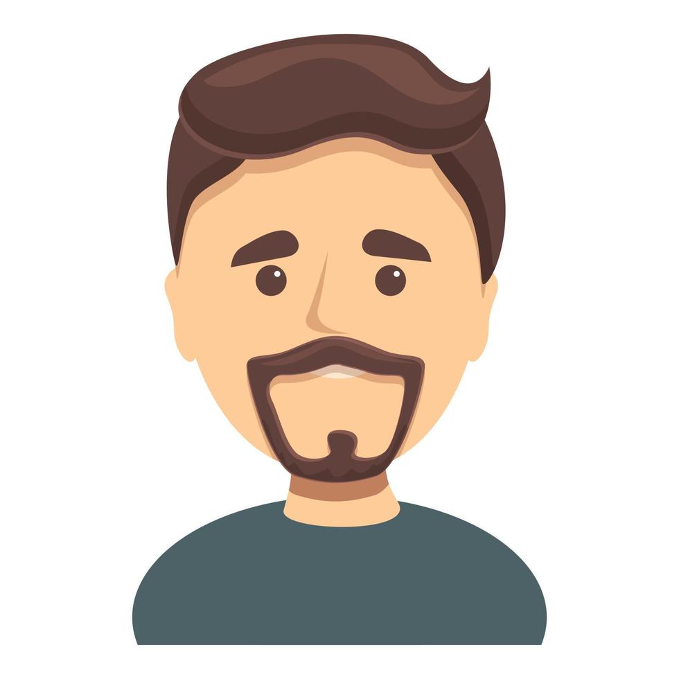 Portrait of spaniard with beard icon, cartoon style vector