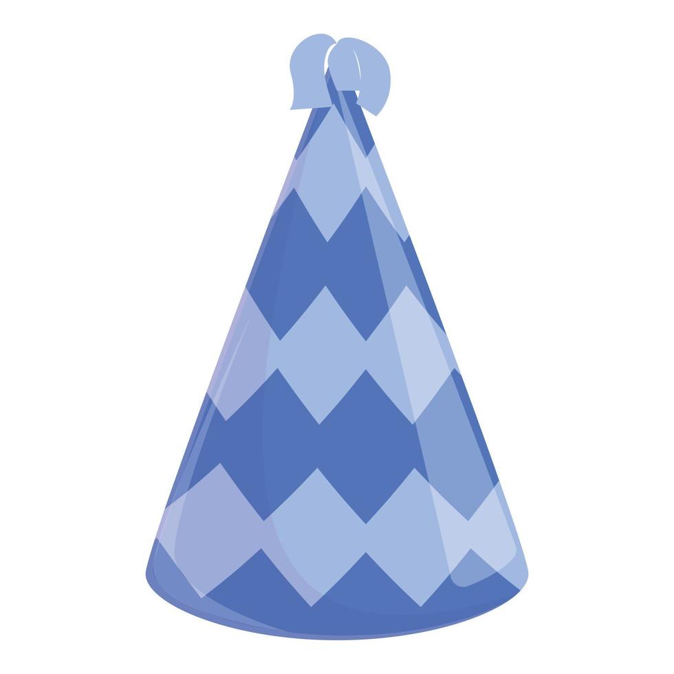 Party hat with blue rhombus icon, cartoon style vector