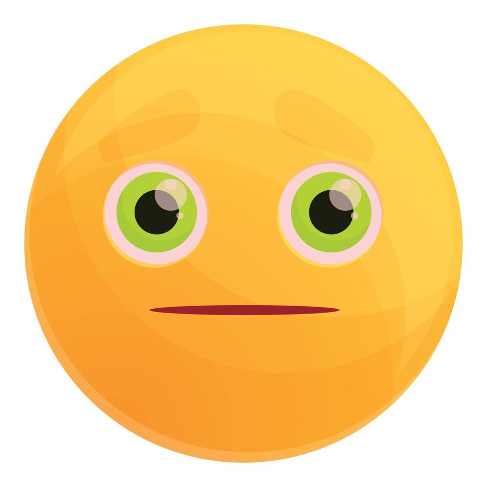 Sad emoticon icon, cartoon style vector