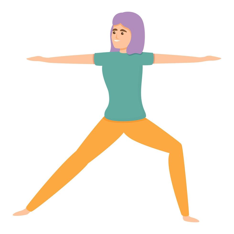 Pilates activity icon, cartoon style vector